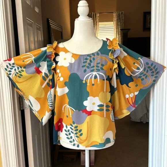 Jodifl ruffle shoulder top szS - Picture 5 of 12